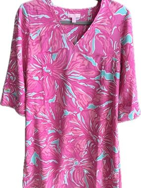 Lilly Pulitzer Pink and Aqua Floral Shift